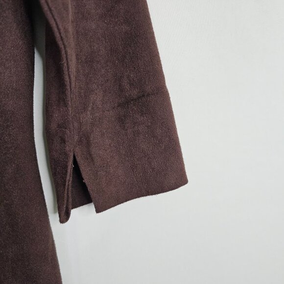 NWT GRETCHEN SCOTT Faux Suede Tunic Dress CHOCOLATE BROWN size XXS 3/4 Sleeve - Picture 6 of 8